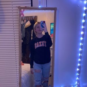 Black Texas university crew neck